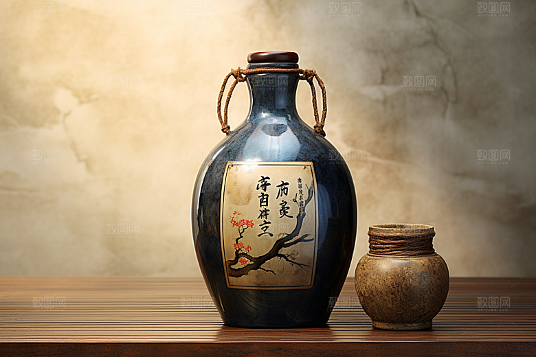 美酒精致酒具摄影图