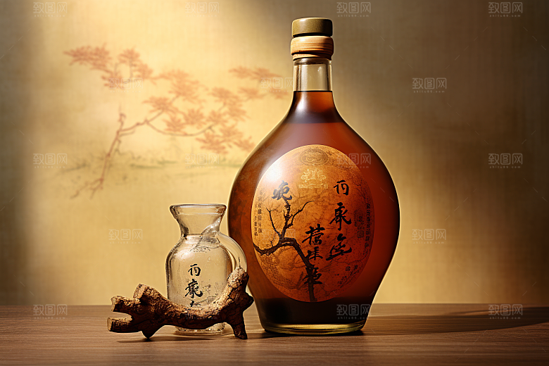 美酒精致酒具摄影图