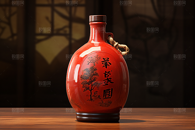 美酒酒器精致摄影图