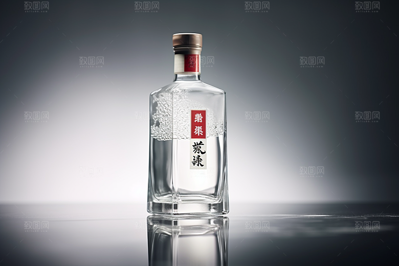 美酒品酒酒瓶摄影图