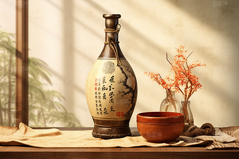 美酒畅饮品酒摄影图
