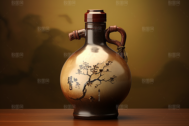 美酒畅饮酒器摄影图