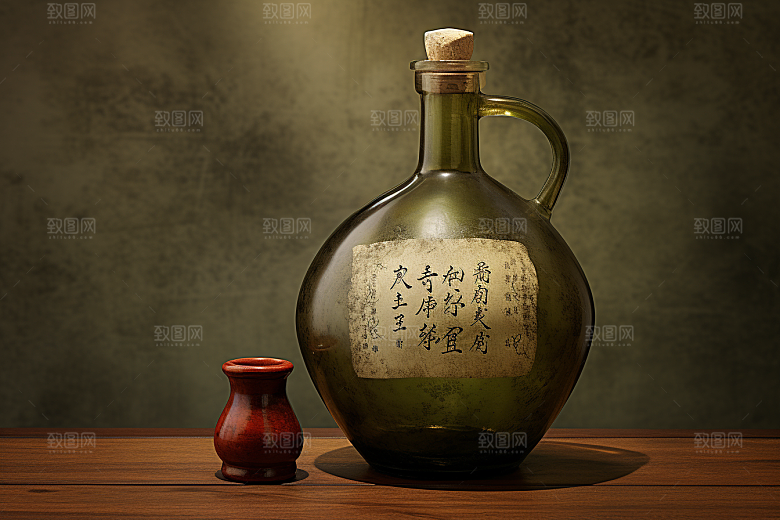 美酒酒器畅饮摄影图