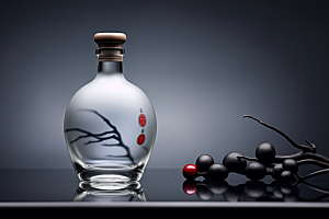 美酒酒具酒瓶摄影图