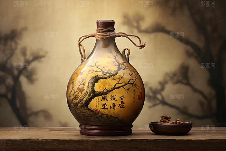 美酒品酒酒瓶摄影图