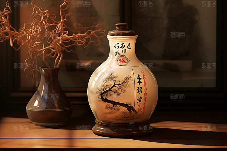 美酒酒器品酒摄影图