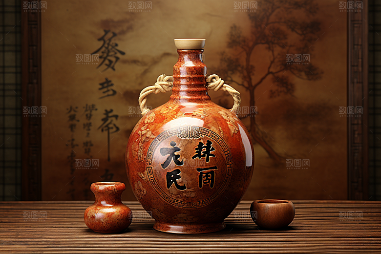 美酒精致酒杯摄影图