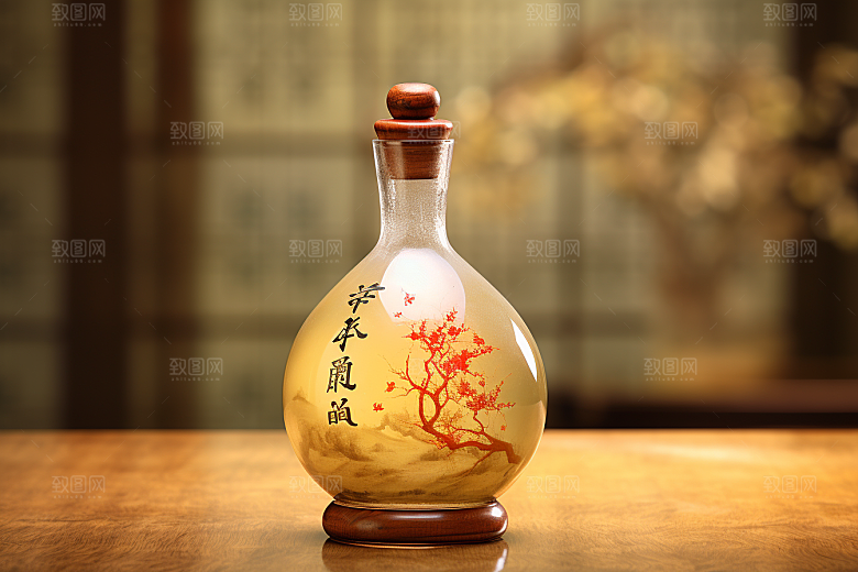美酒精致酒具摄影图
