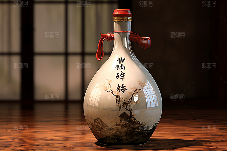 美酒饮品酒瓶摄影图