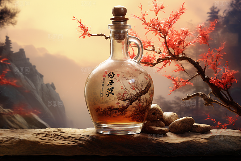 美酒饮品酒器摄影图