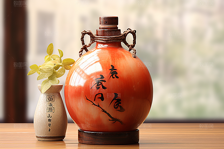 美酒酒瓶品酒摄影图