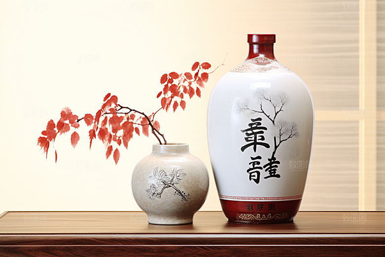 美酒精致酒器摄影图