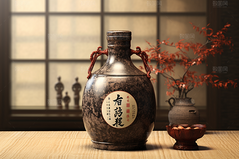 美酒酒杯酒瓶摄影图