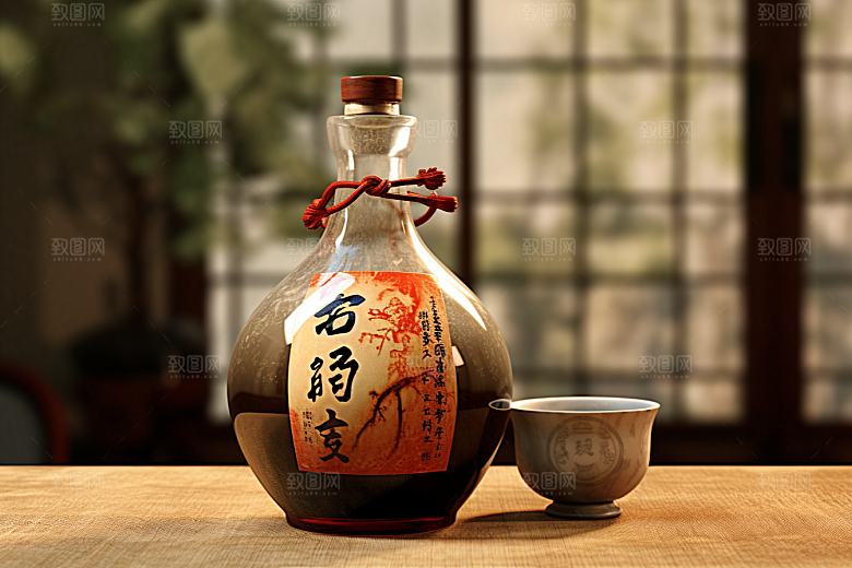 美酒酒杯酒具摄影图