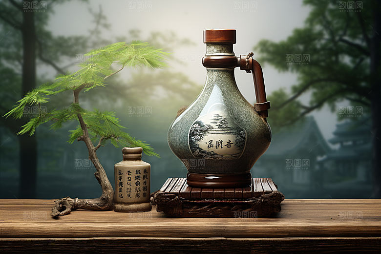 美酒酒具酒瓶摄影图