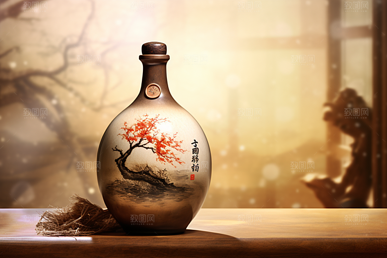 美酒畅饮精致摄影图