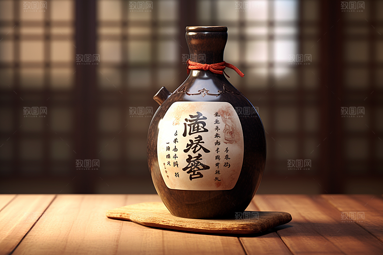 美酒酒瓶畅饮摄影图