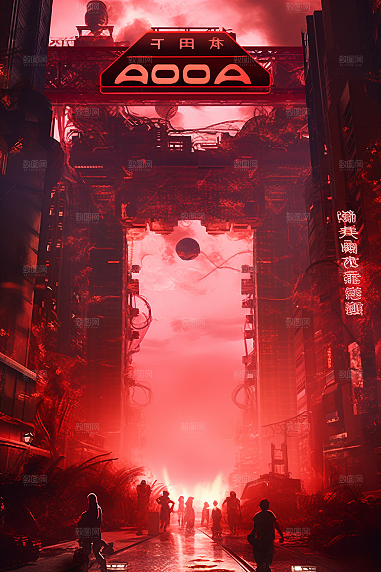 机械大门光感未来感素材