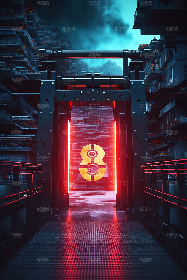 机械大门未来感时尚素材