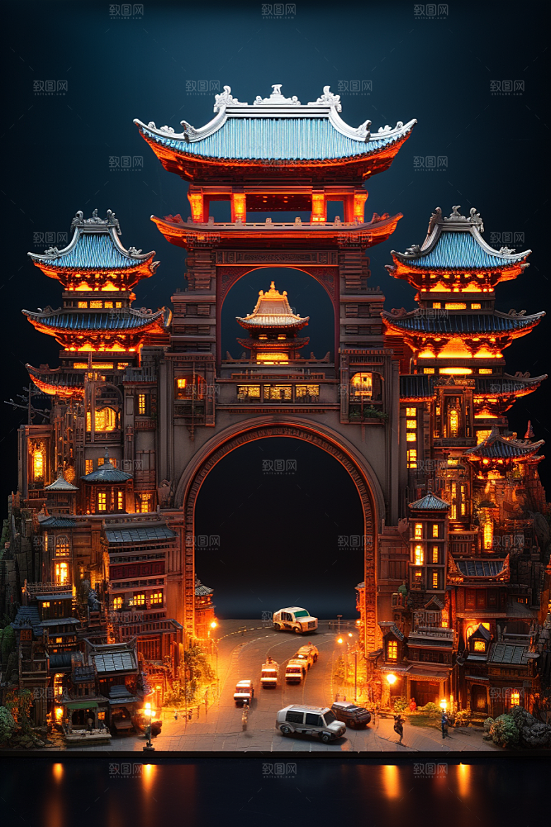 机械大门未来感开业大吉素材