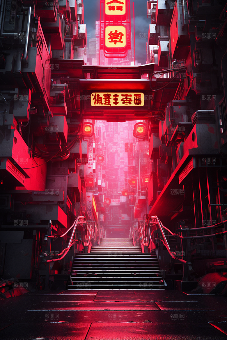 机械大门未来感游戏原画素材