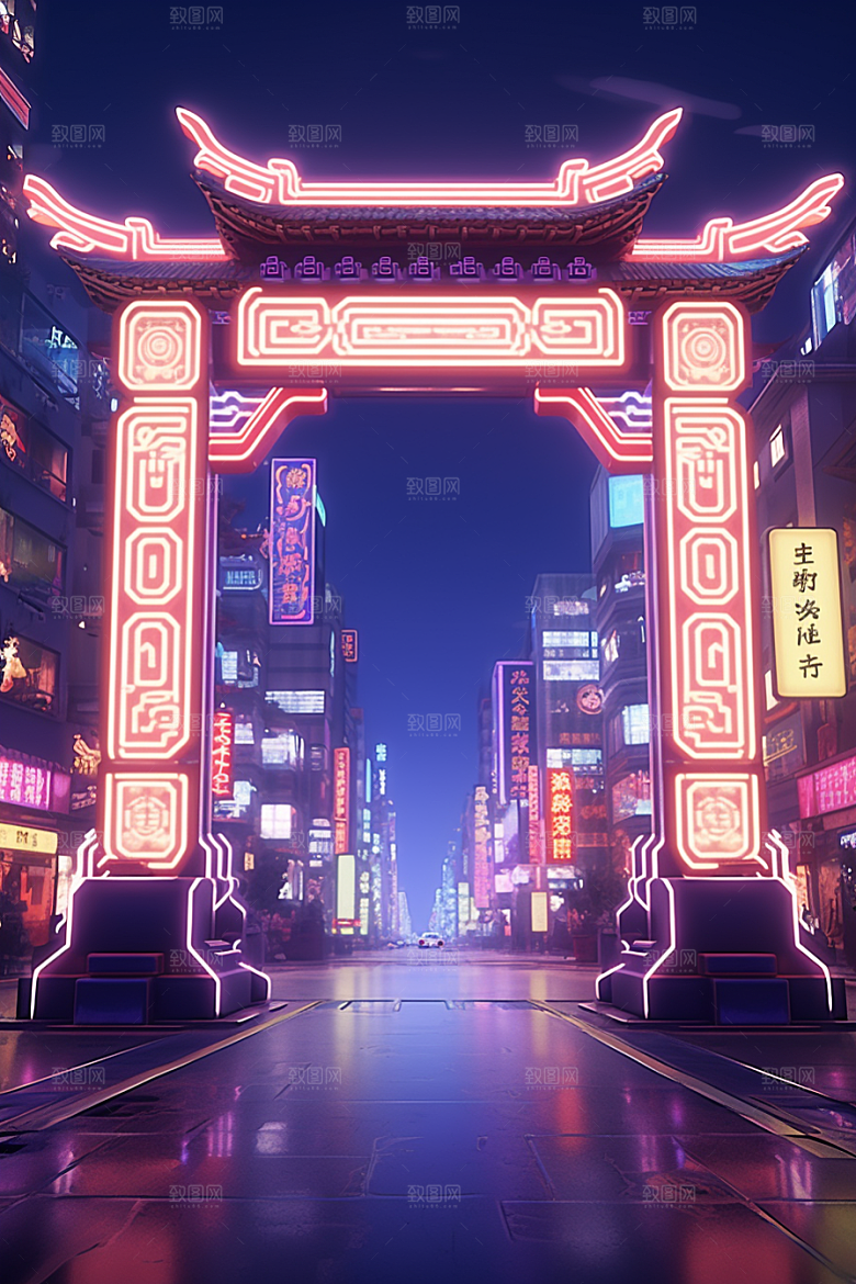 机械大门光感游戏原画素材