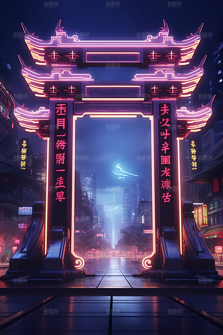 机械大门3D开门红素材