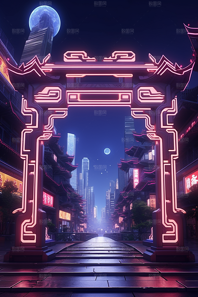 机械大门高清赛博朋克素材