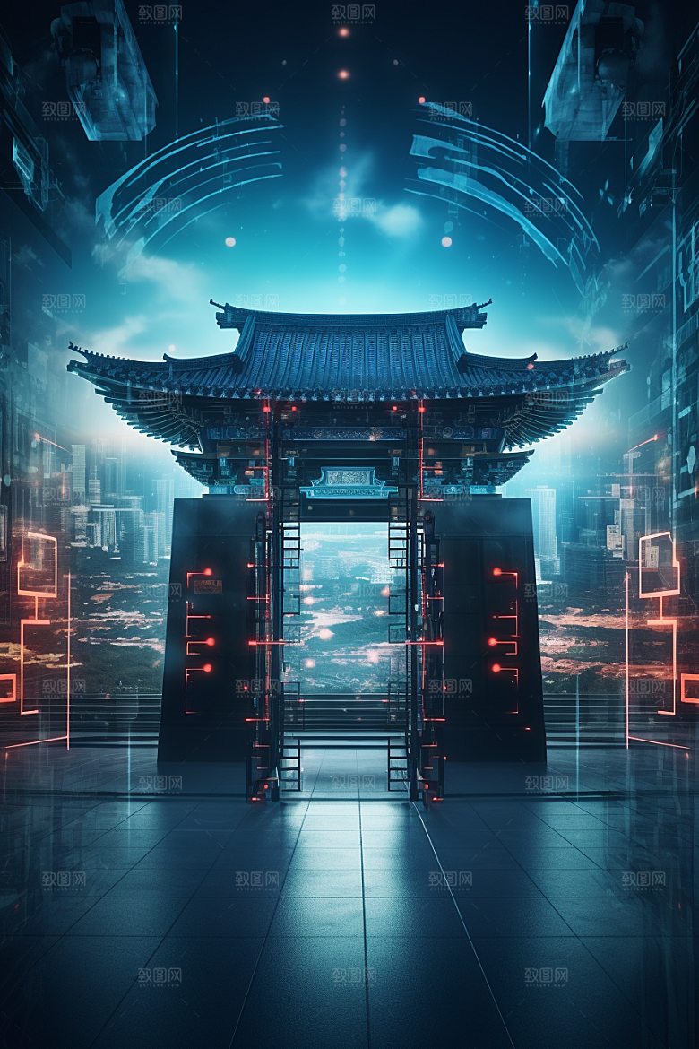 机械大门高清立体素材