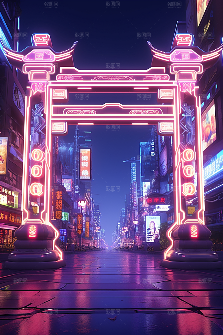 机械大门科技感游戏原画素材
