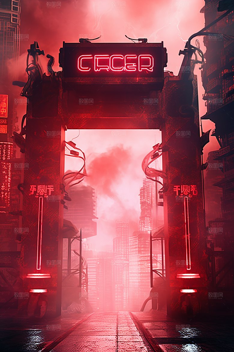 机械大门立体高清素材
