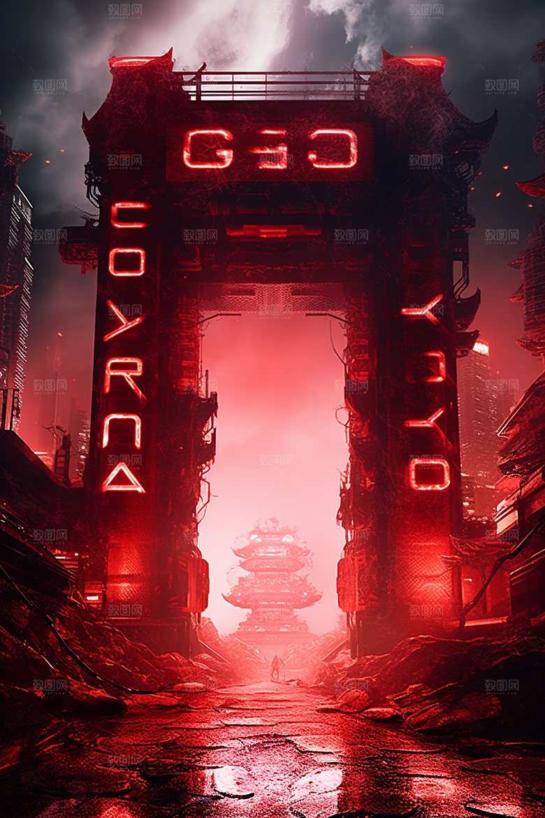 机械大门开门红游戏原画素材