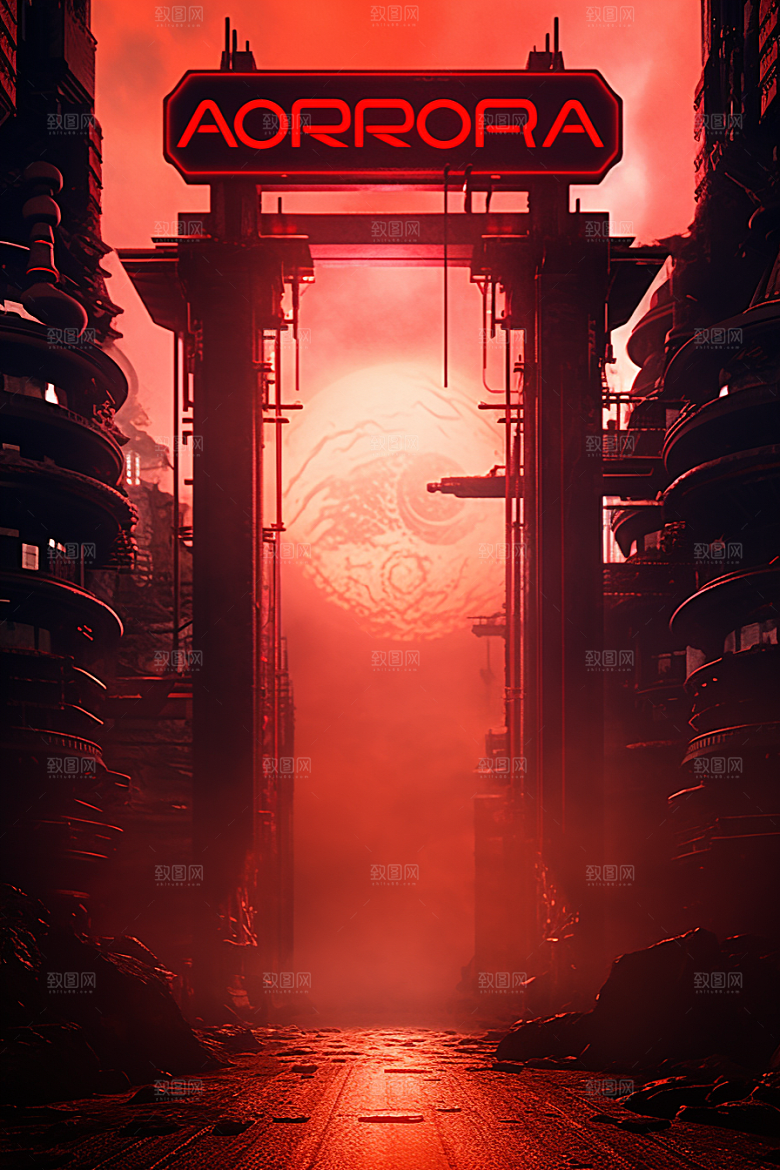 机械大门游戏原画立体素材
