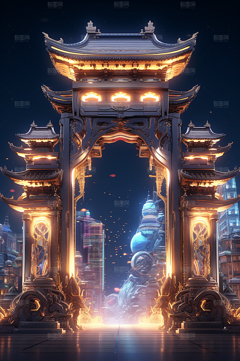 机械大门高清科技感素材