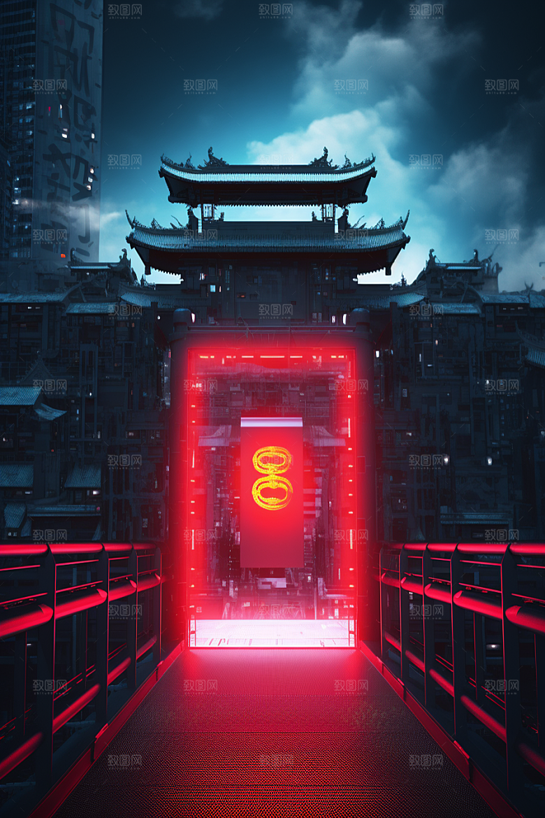机械大门立体3D素材