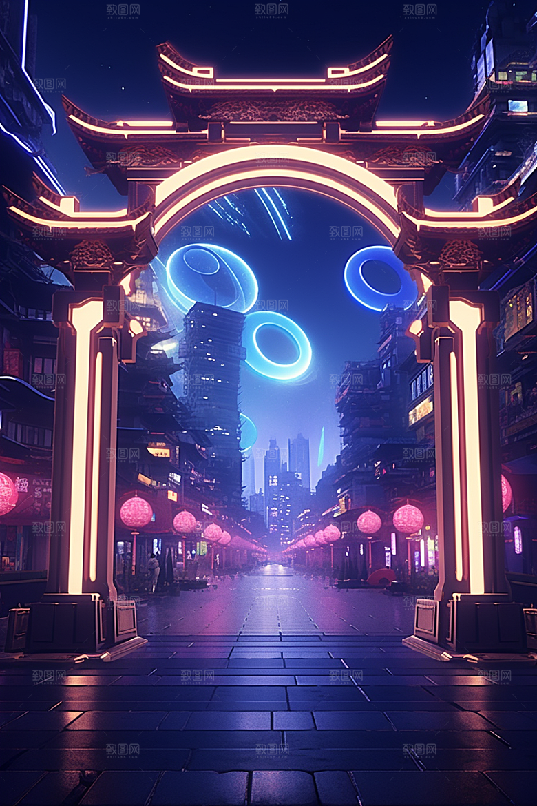 机械大门科技感3D素材