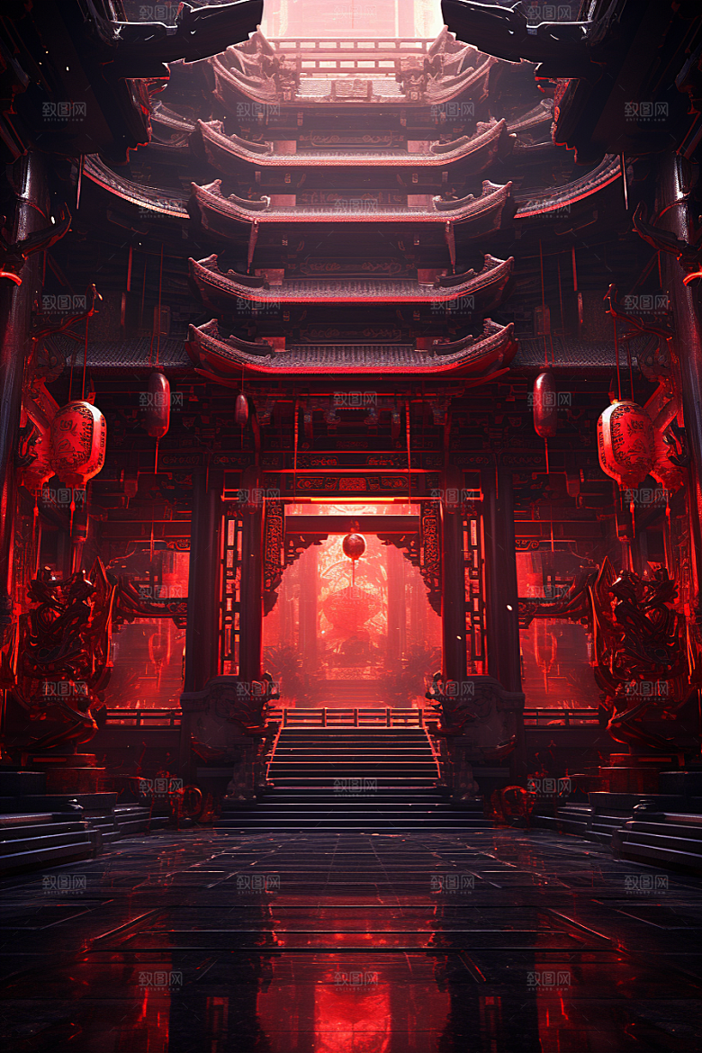 机械大门游戏原画科技感素材