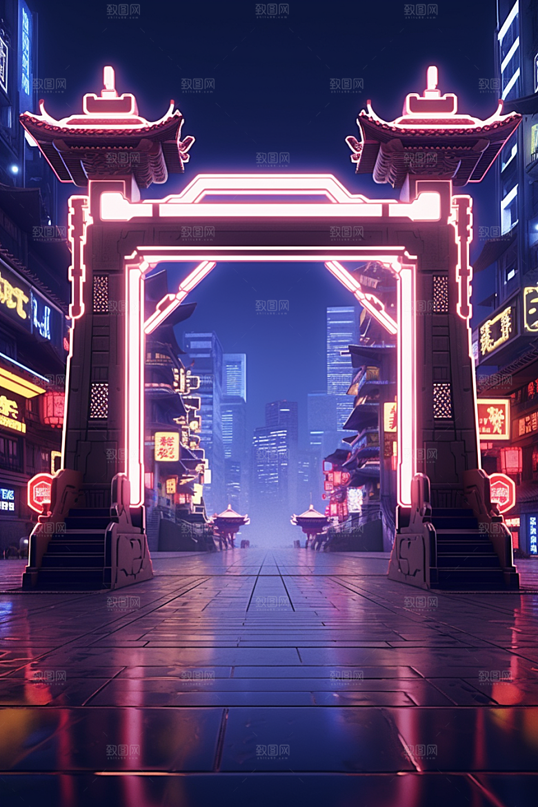 机械大门高清赛博朋克素材