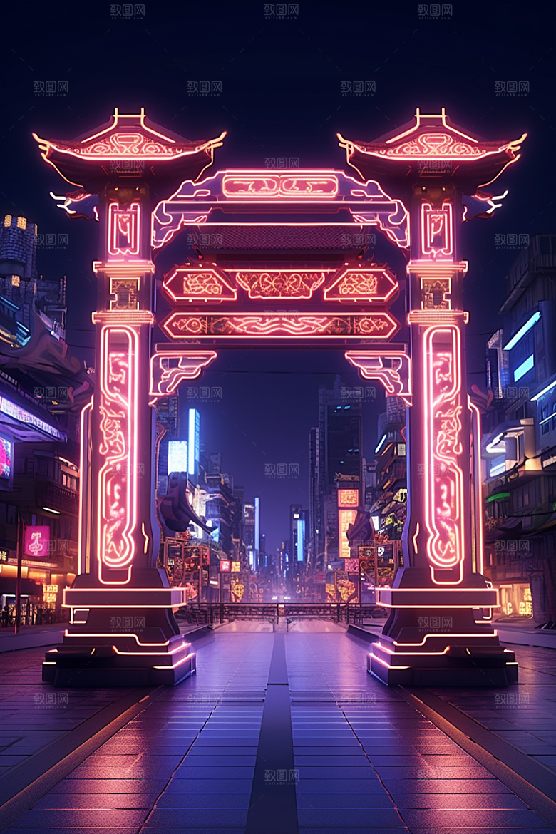 机械大门光感游戏原画素材