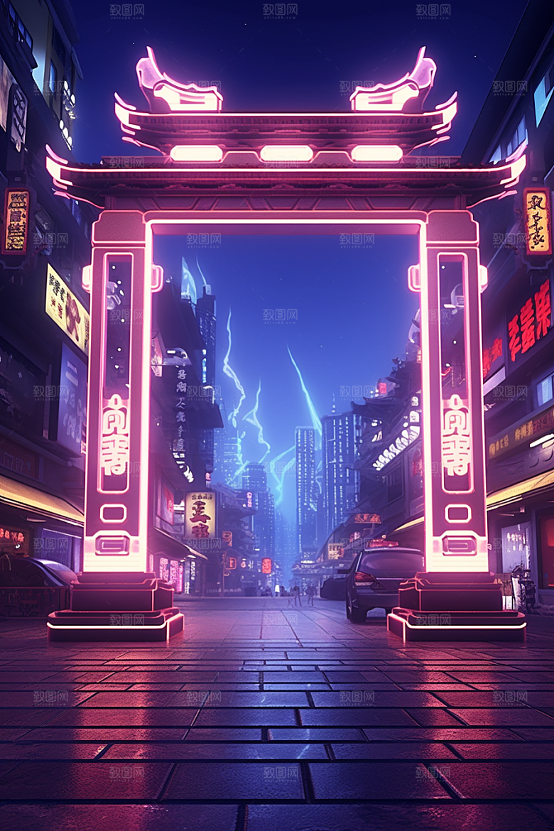 机械大门光感游戏原画素材