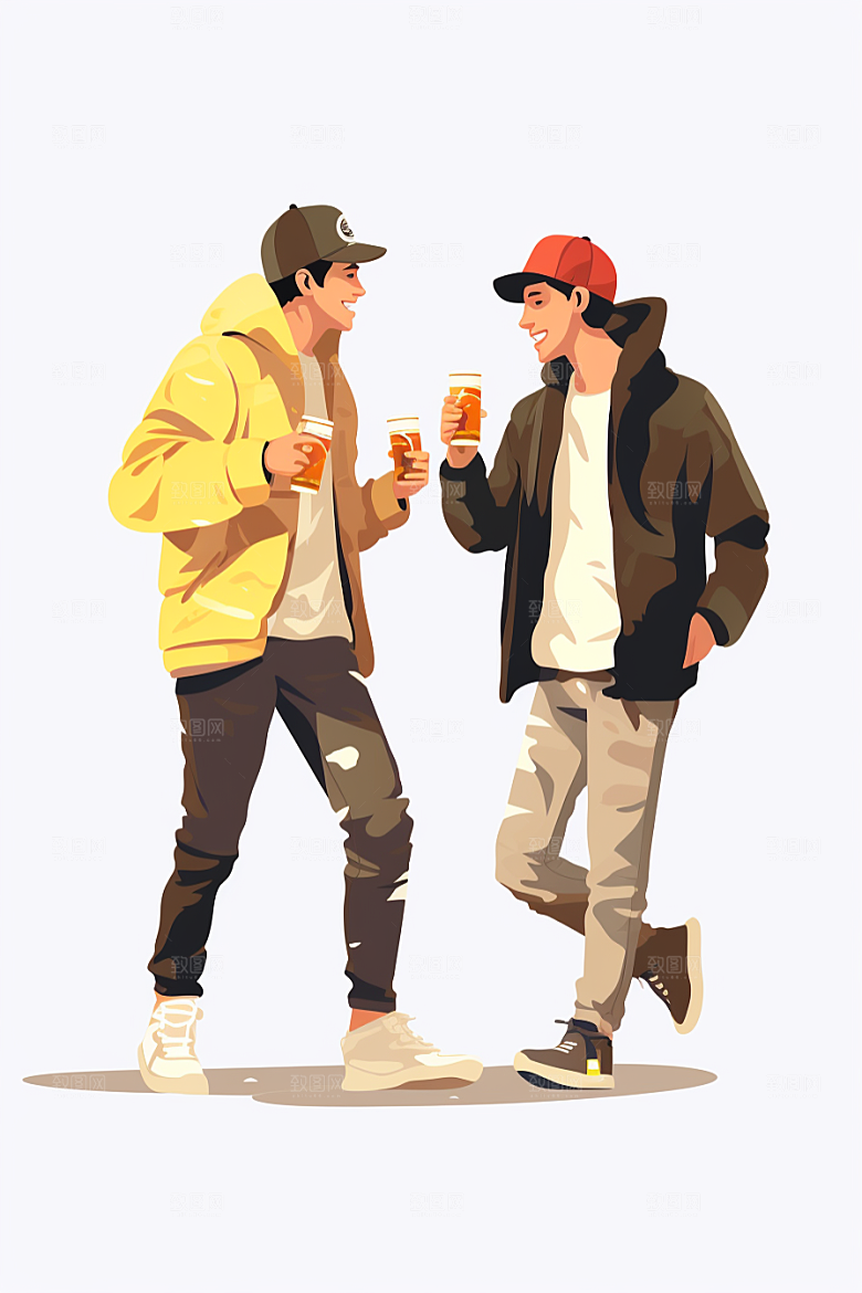 啤酒聚餐欢聚派对插画