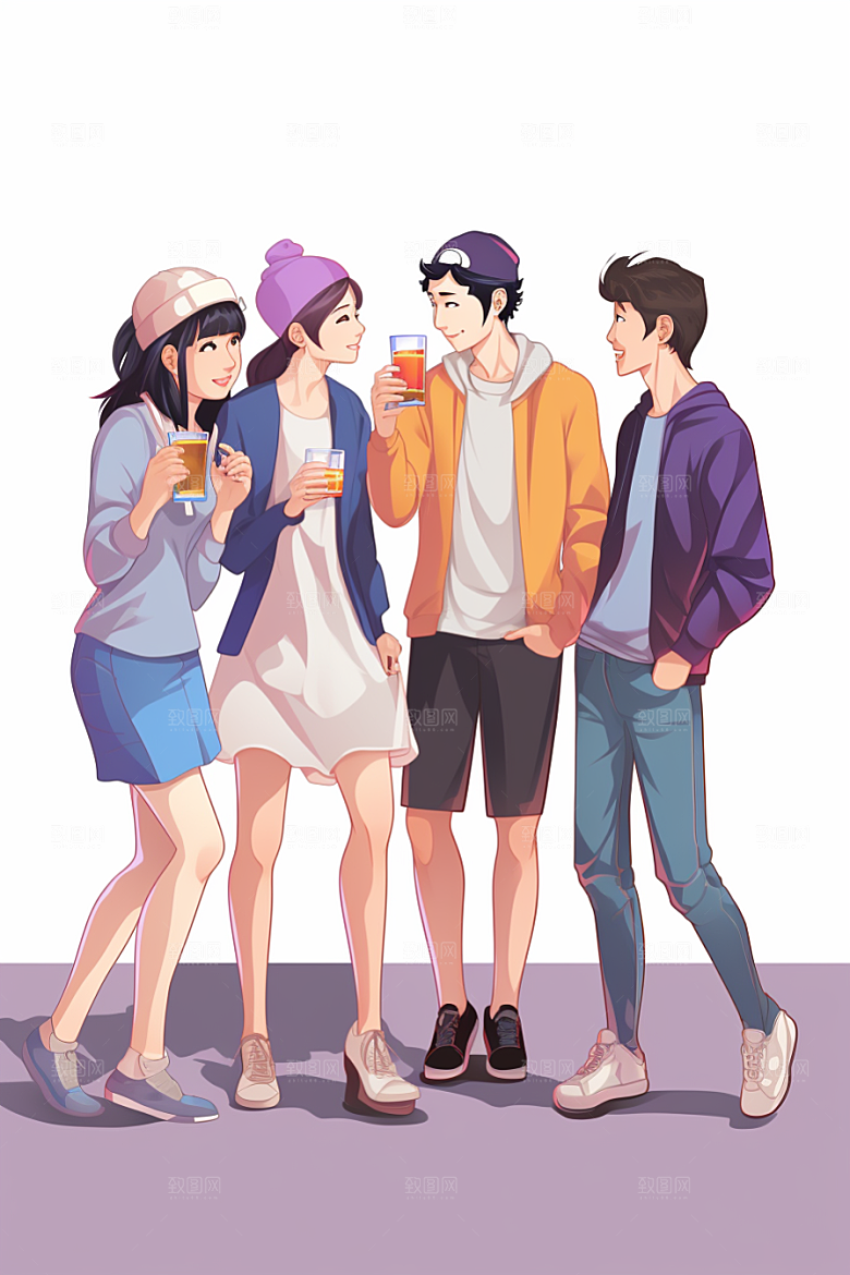 啤酒聚餐聚会高清插画
