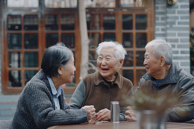 养老院生活日常聊天摄影图
