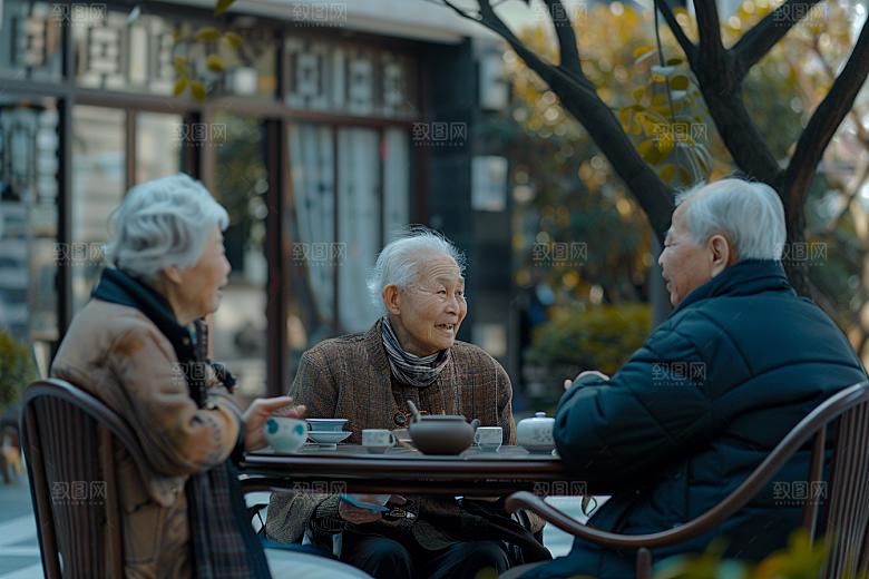 养老院生活日常老人摄影图