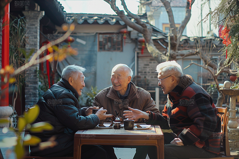 养老院生活肖像老人摄影图