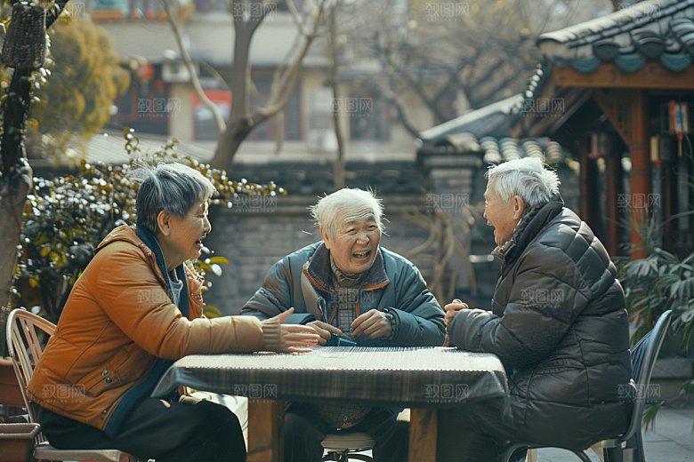 养老院生活夕阳红老人摄影图