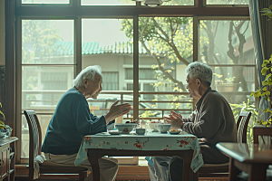 养老院生活退休人物摄影图