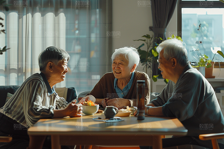 养老院生活日常肖像摄影图