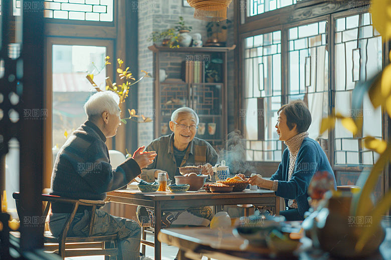养老院生活聚会日常摄影图