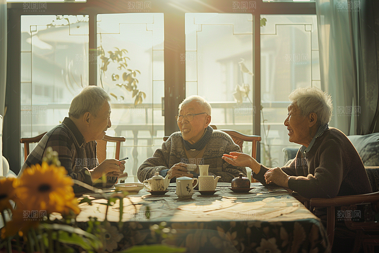 养老院生活老年福利摄影图